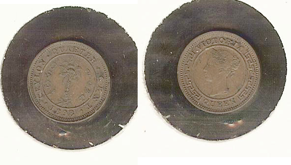 CEYLAN 1/4 Cent Victoria 1898 SPL